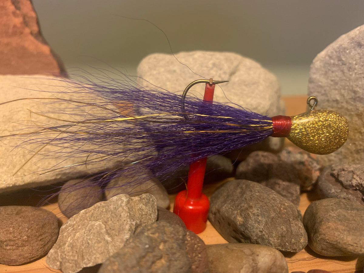 Flat Jig - Gold Sparkle Purple – On the Fly Tackle