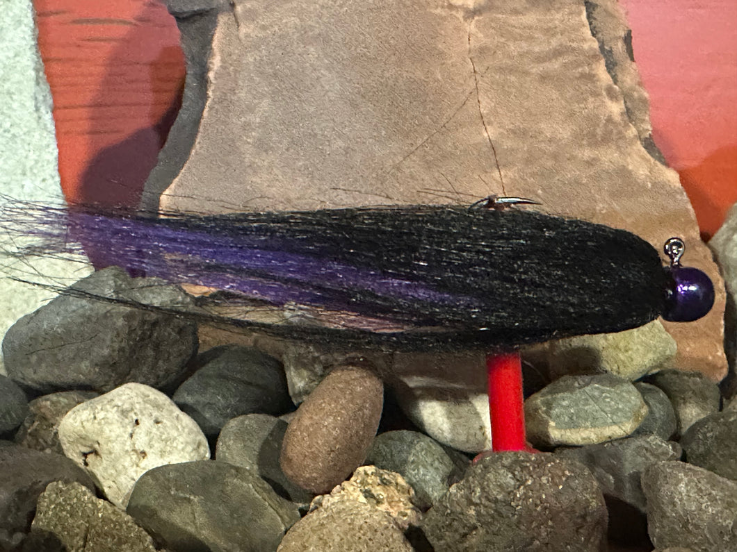 Worm Nose Jig -  Black Purple Synthetic