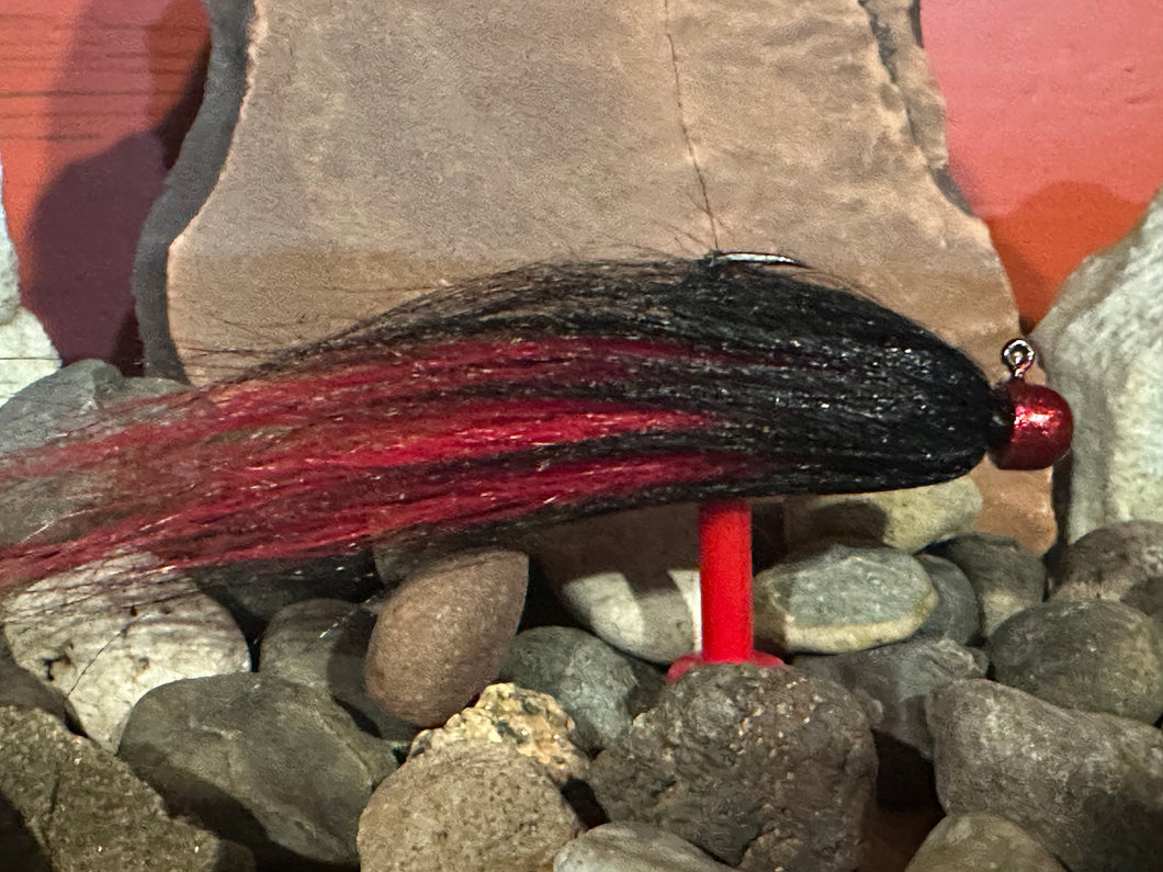 Worm Nose Jig - Red Black Synthetic